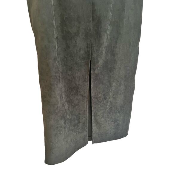 Vintage Midi Suede Black Pencil Skirt Size: Medium Made in the USA - Picture 5 of 6